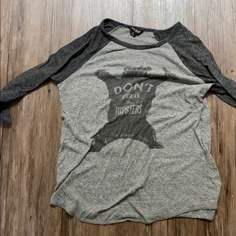 Don’t Feed the Hipsters Lucky Brand baseball tee